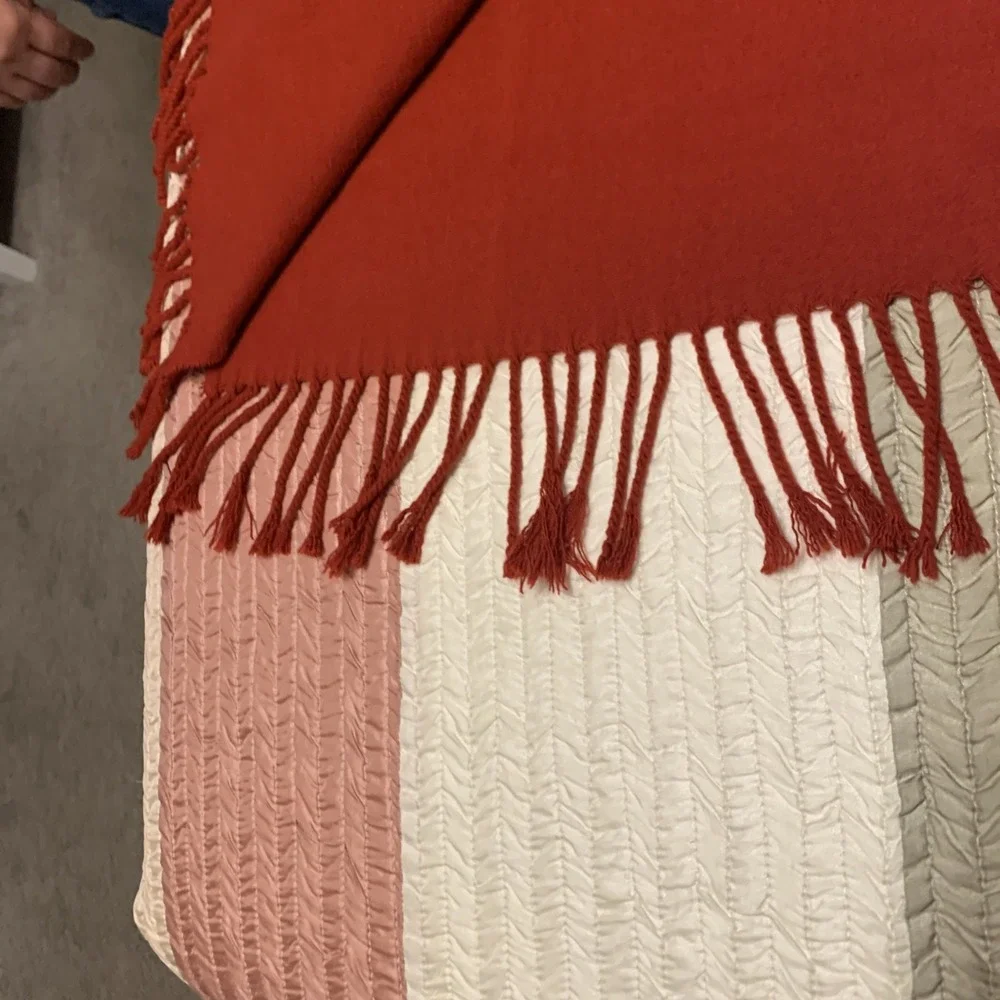 Women's Scarf Burgundy Red Solid Plain Long Warm Soft for Winter Fashion 70 x 12